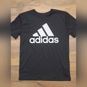 Adidas Boys Black Logo T-Shirt Size 8